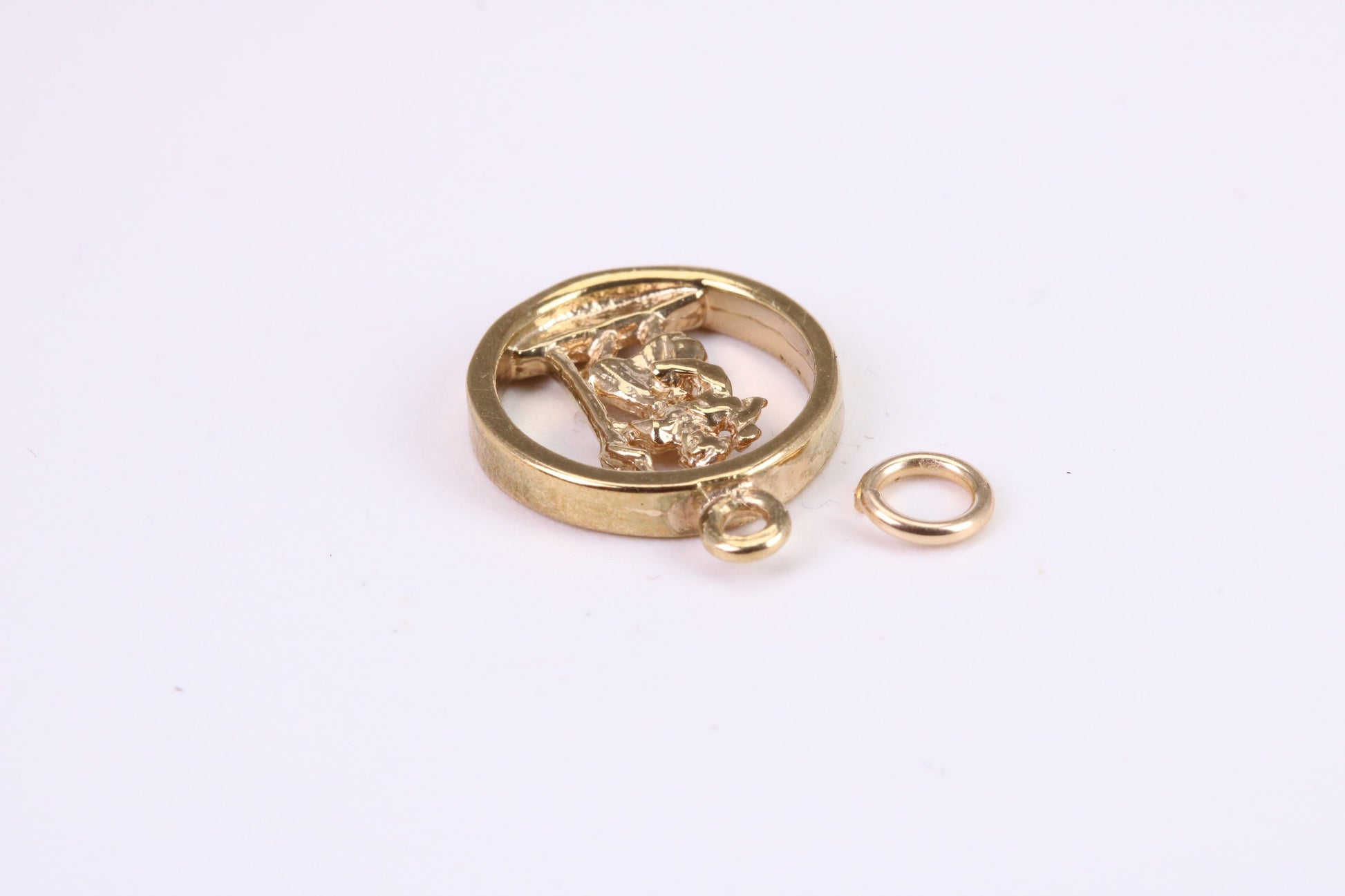 Round St Christopher Necklace Together with 18 Inch Long Chain, Made from Solid Yellow Gold, British Hallmark