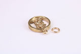 Round St Christopher Necklace Together with 18 Inch Long Chain, Made from Solid Yellow Gold, British Hallmark