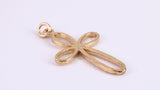 33 mm Long Cross Together with 18 Inch Long Chain, Made from Solid Yellow Gold, British Hallmarked