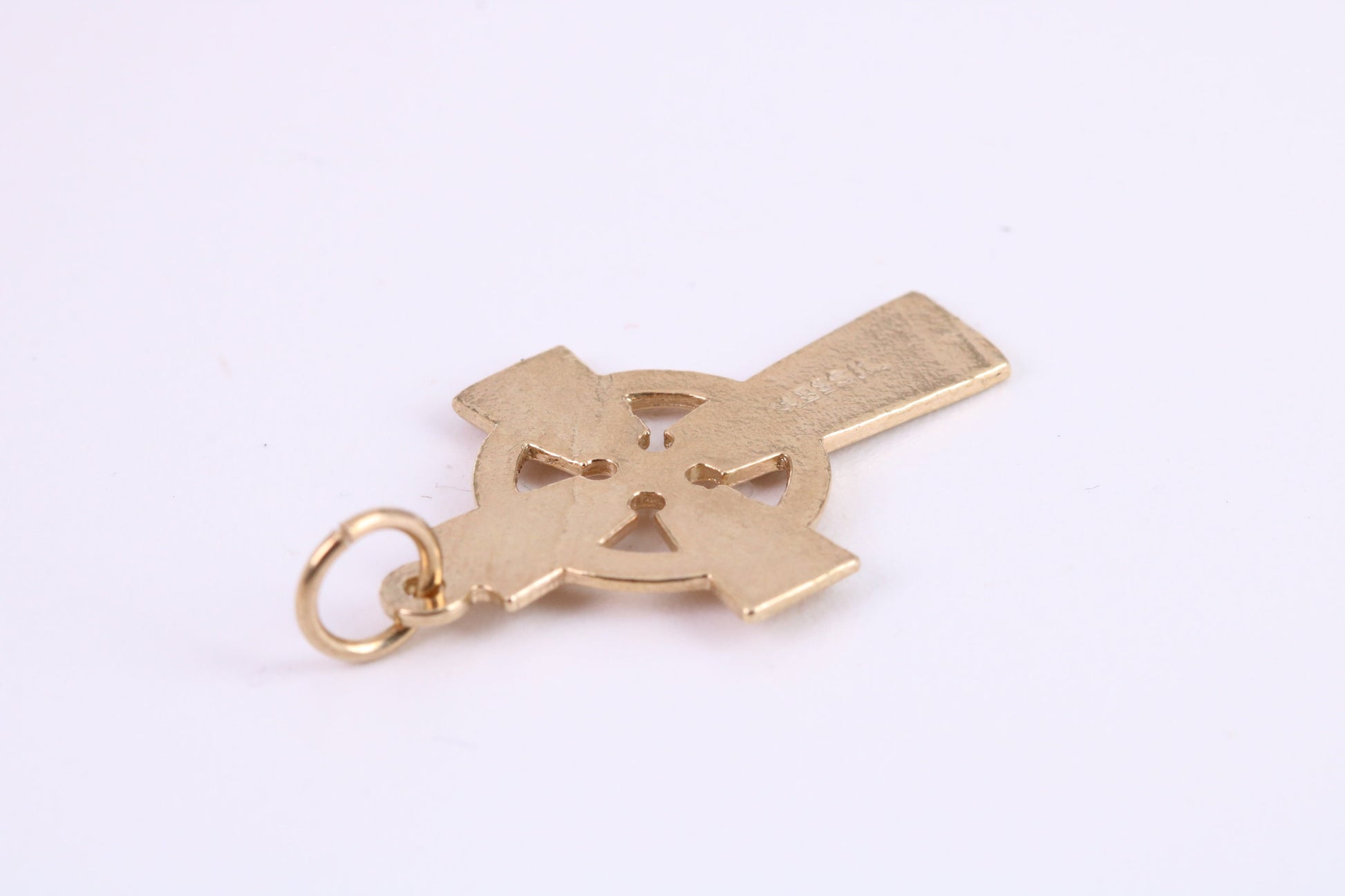 25 mm Long Celtic Cross Necklace Together with 18 Inch Long Chain, Made from Solid Yellow Gold, British Hallmarked
