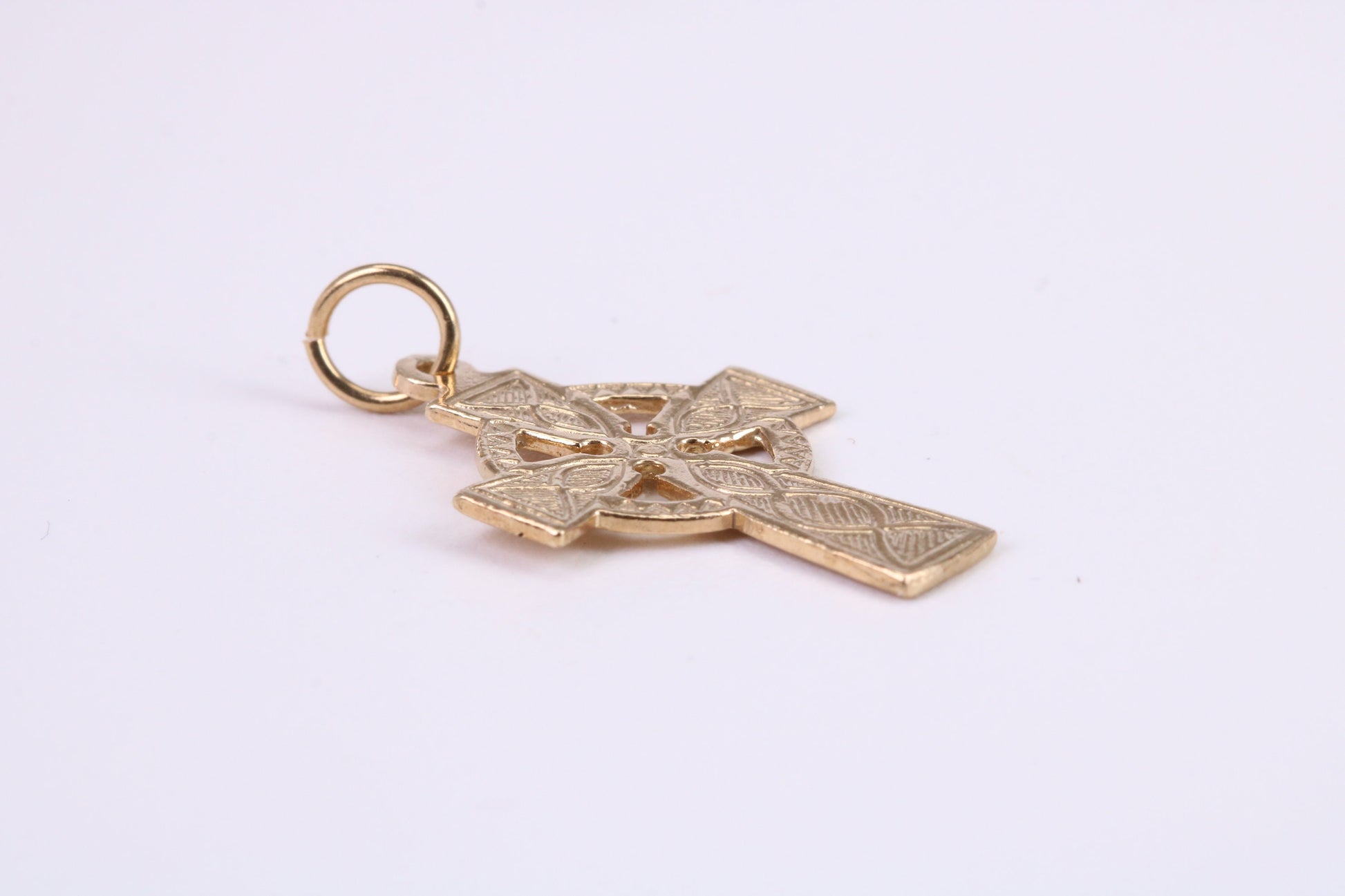 25 mm Long Celtic Cross Necklace Together with 18 Inch Long Chain, Made from Solid Yellow Gold, British Hallmarked