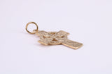 25 mm Long Celtic Cross Necklace Together with 18 Inch Long Chain, Made from Solid Yellow Gold, British Hallmarked