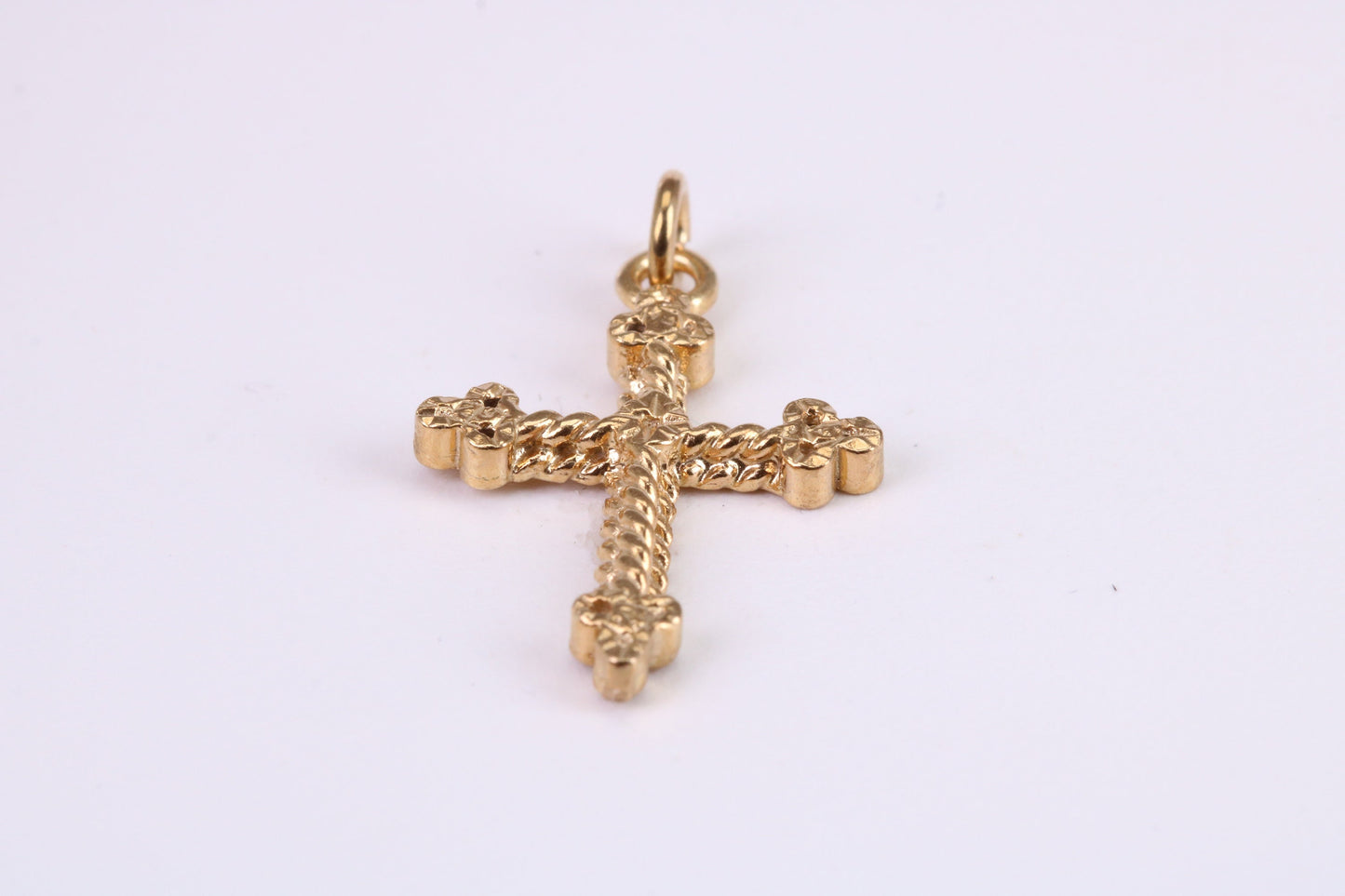 26 mm Long Chunky Cross Necklace Together with 18 Inch Long Chain, Made from Solid Yellow Gold, British Hallmarked