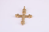 26 mm Long Chunky Cross Necklace Together with 18 Inch Long Chain, Made from Solid Yellow Gold, British Hallmarked