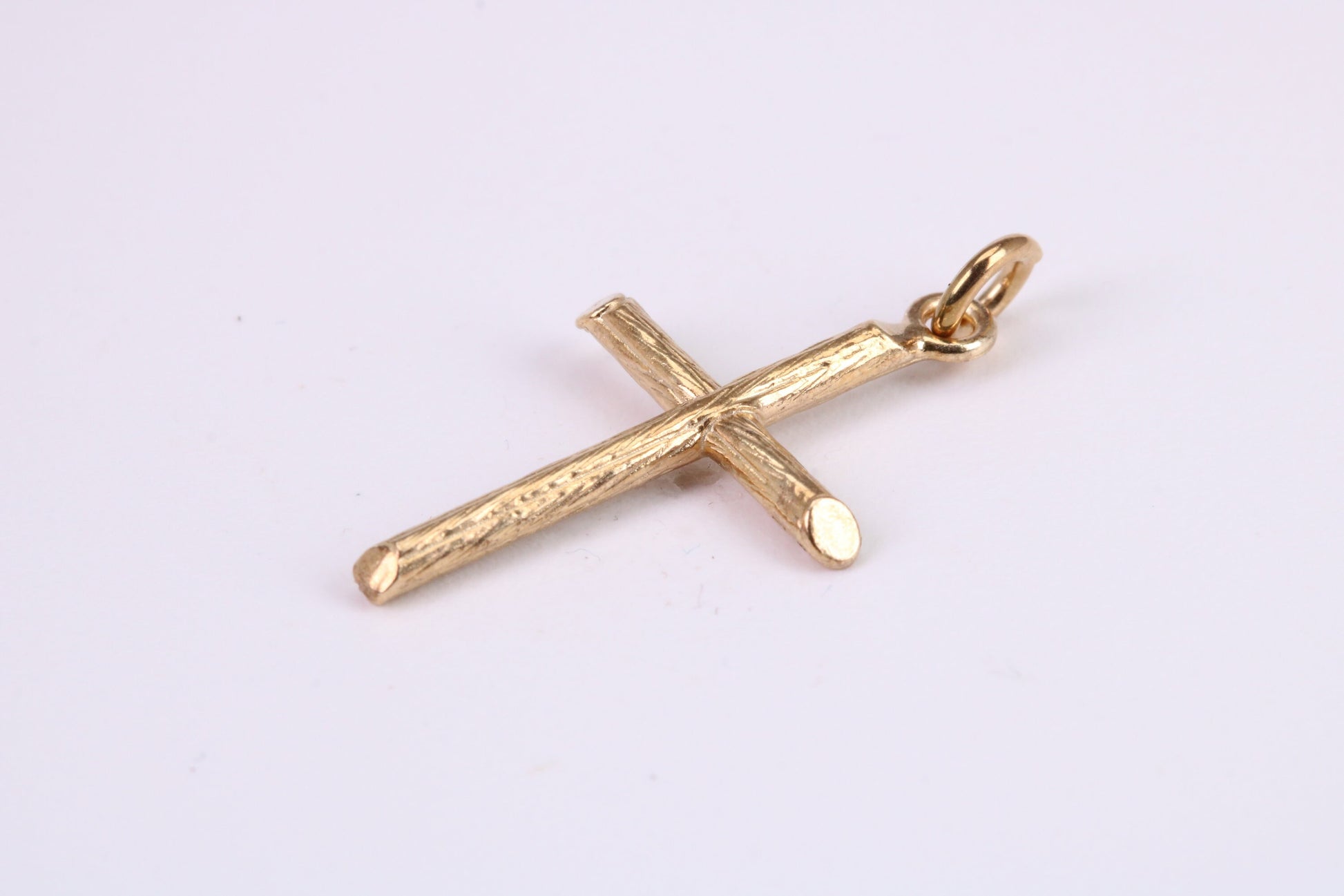 26 mm Long Gold Cross Necklace Together with 18 Inch Long Chain, Made from Solid Yellow Gold, British Hallmarked