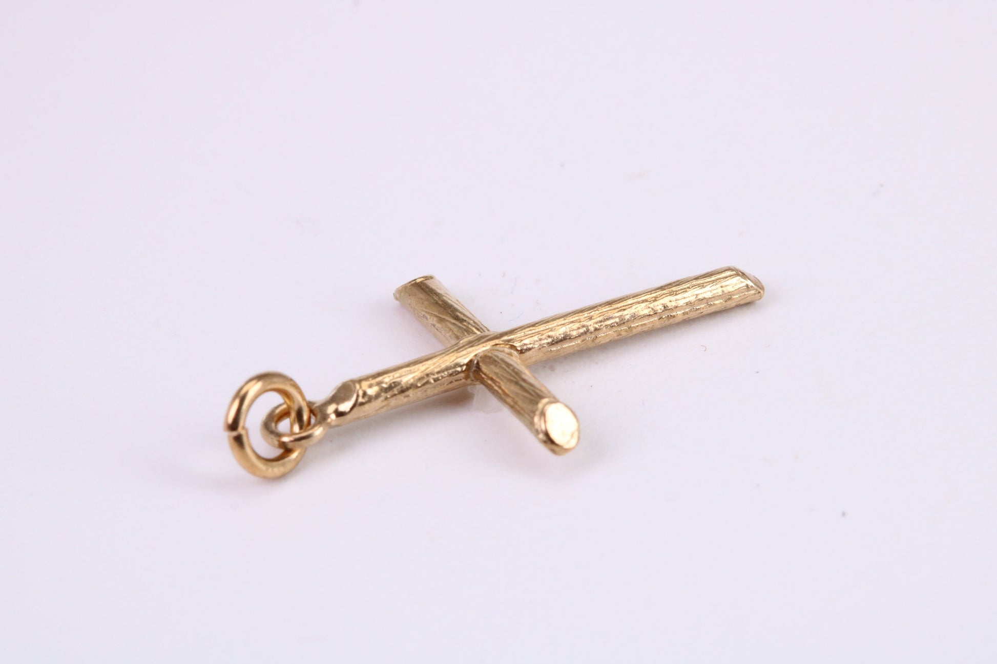 26 mm Long Gold Cross Necklace Together with 18 Inch Long Chain, Made from Solid Yellow Gold, British Hallmarked