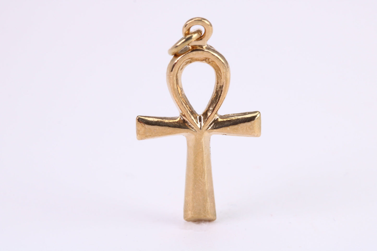 28 mm Long Gold Ankh Cross Necklace Together with 18 Inch Long Chain, Made from Solid Yellow Gold, British Hallmarked