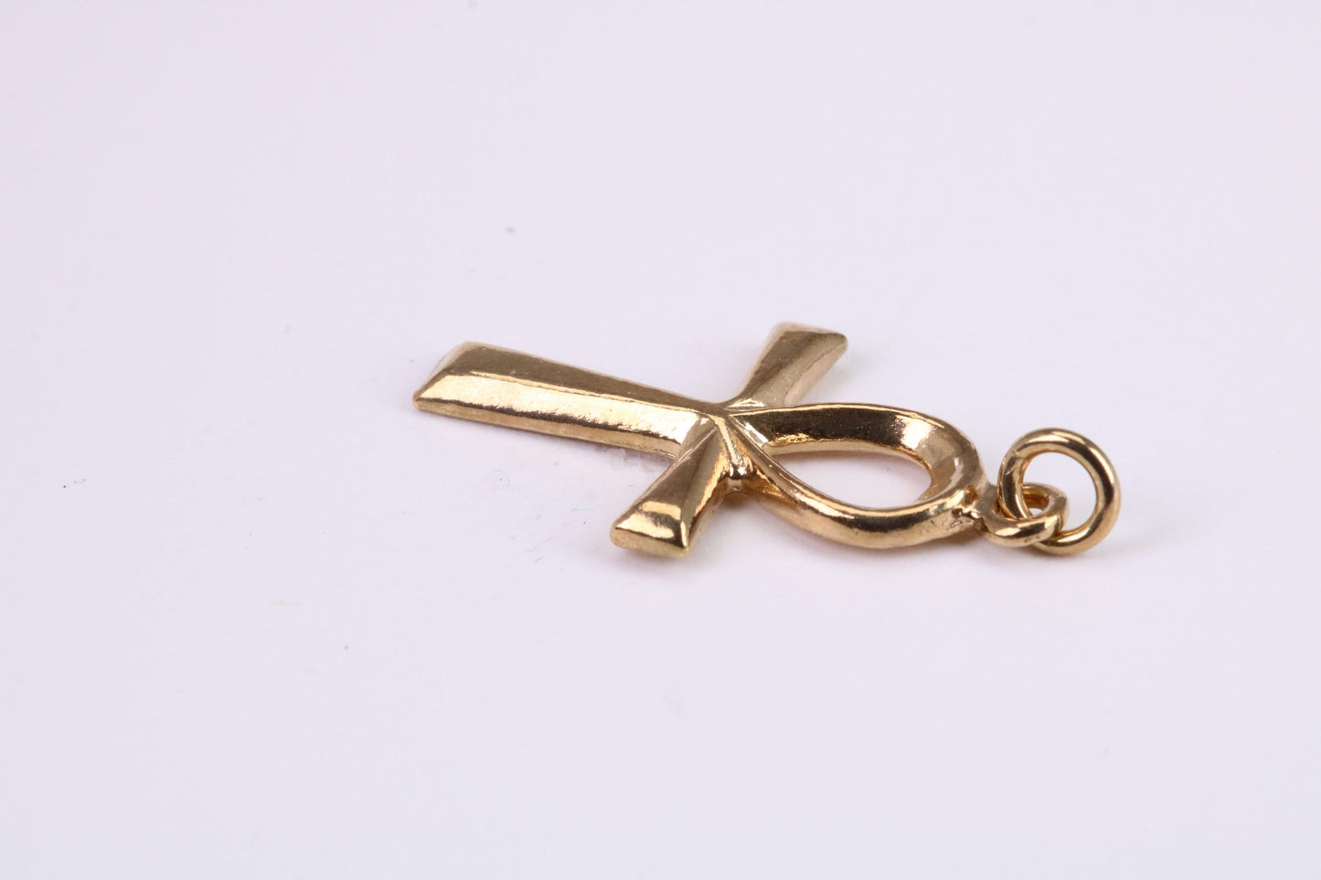 28 mm Long Gold Ankh Cross Necklace Together with 18 Inch Long Chain, Made from Solid Yellow Gold, British Hallmarked