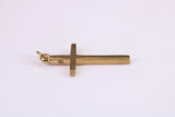 Simple 25 mm Long Gold Cross Necklace Together with 18 Inch Long Chain, Made from Solid Yellow Gold, British Hallmarked