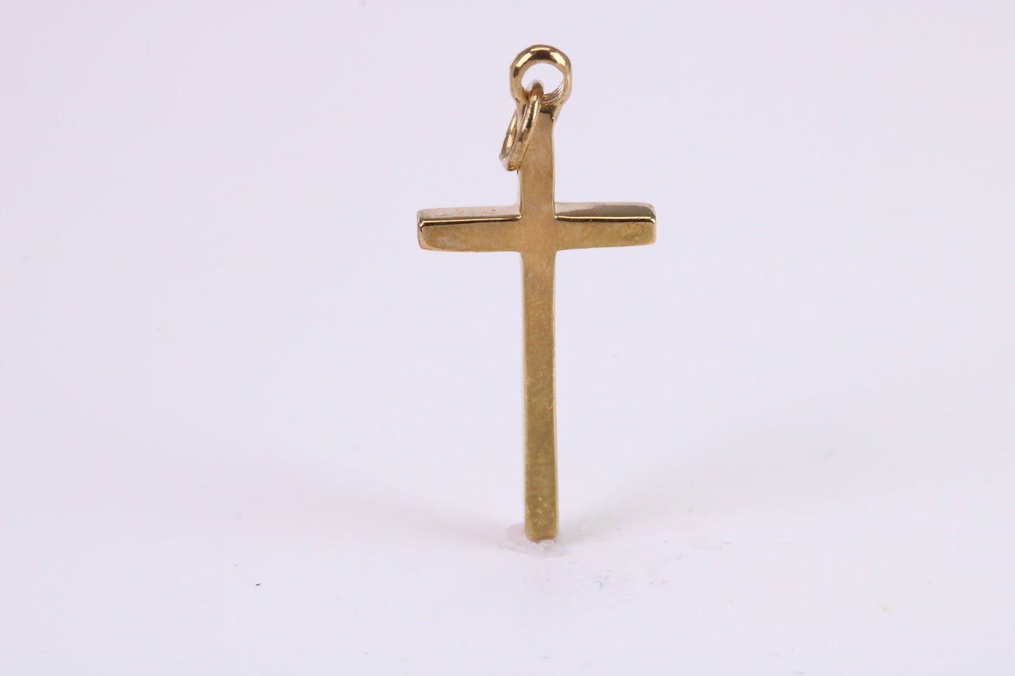 Simple 25 mm Long Gold Cross Necklace Together with 18 Inch Long Chain, Made from Solid Yellow Gold, British Hallmarked