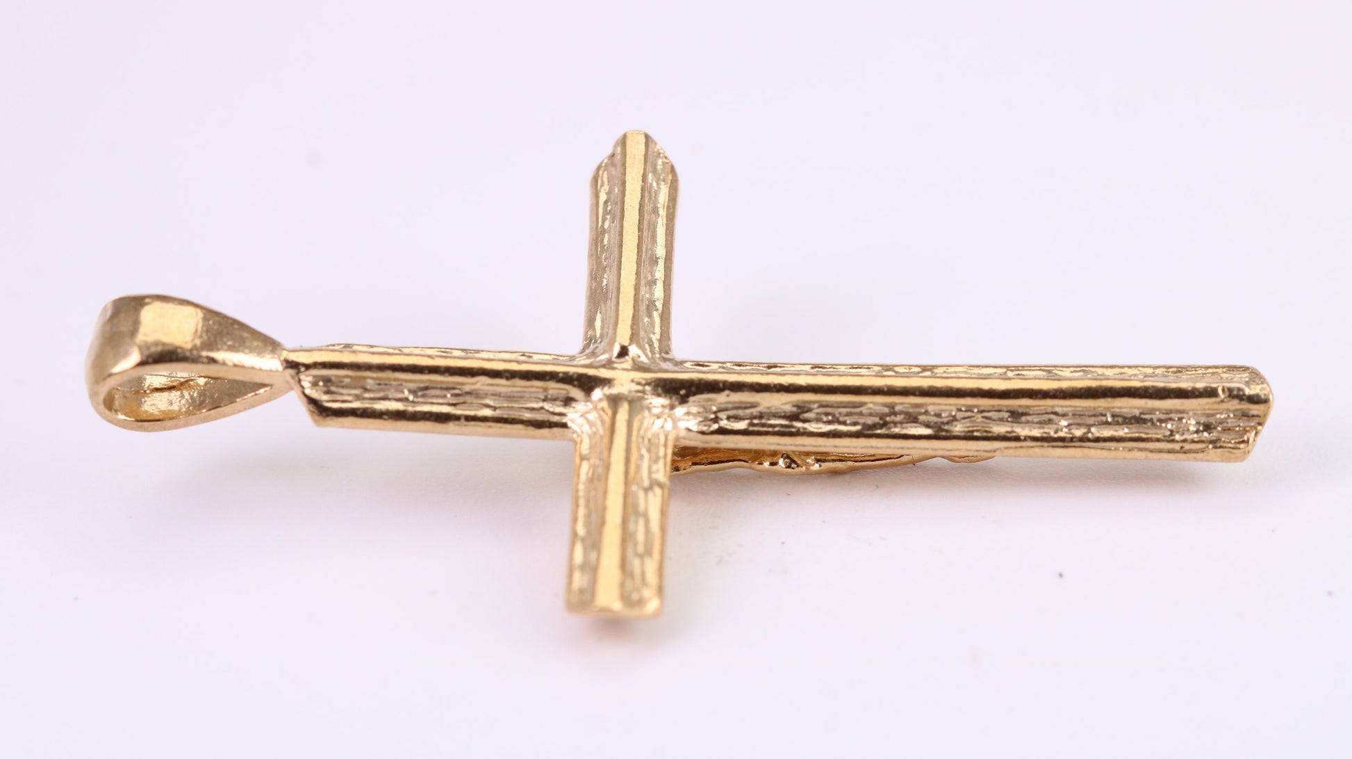 Large 53 mm Long Gold Crucifix, Made from Solid Yellow Gold, British Hallmarked