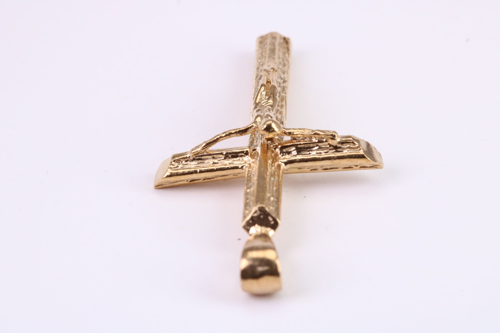 Large 53 mm Long Gold Crucifix, Made from Solid Yellow Gold, British Hallmarked