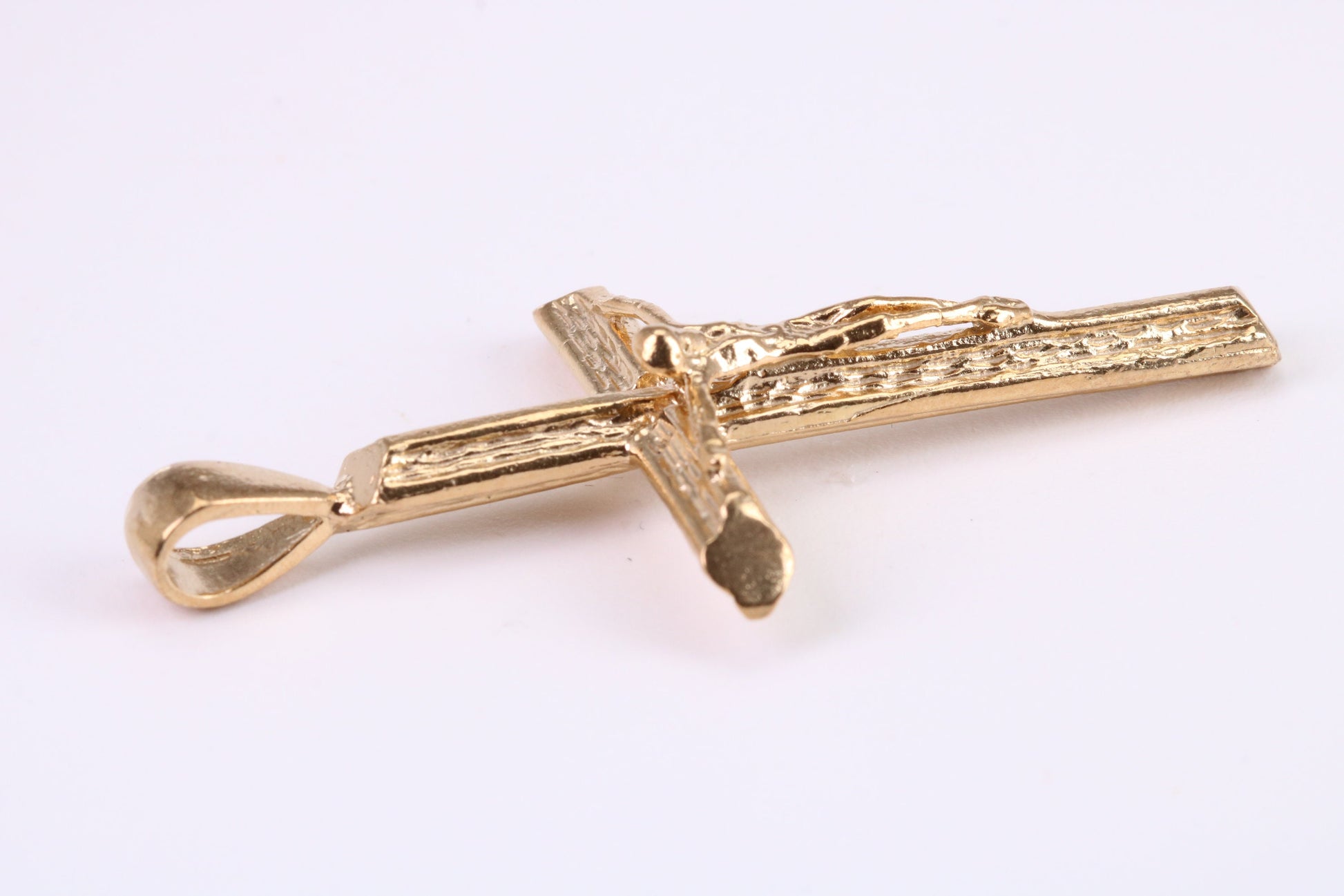 Large 53 mm Long Gold Crucifix, Made from Solid Yellow Gold, British Hallmarked