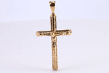 Large 53 mm Long Gold Crucifix, Made from Solid Yellow Gold, British Hallmarked