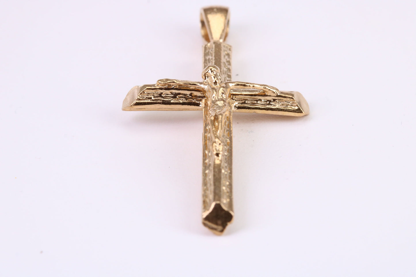 Large 53 mm Long Gold Crucifix, Made from Solid Yellow Gold, British Hallmarked