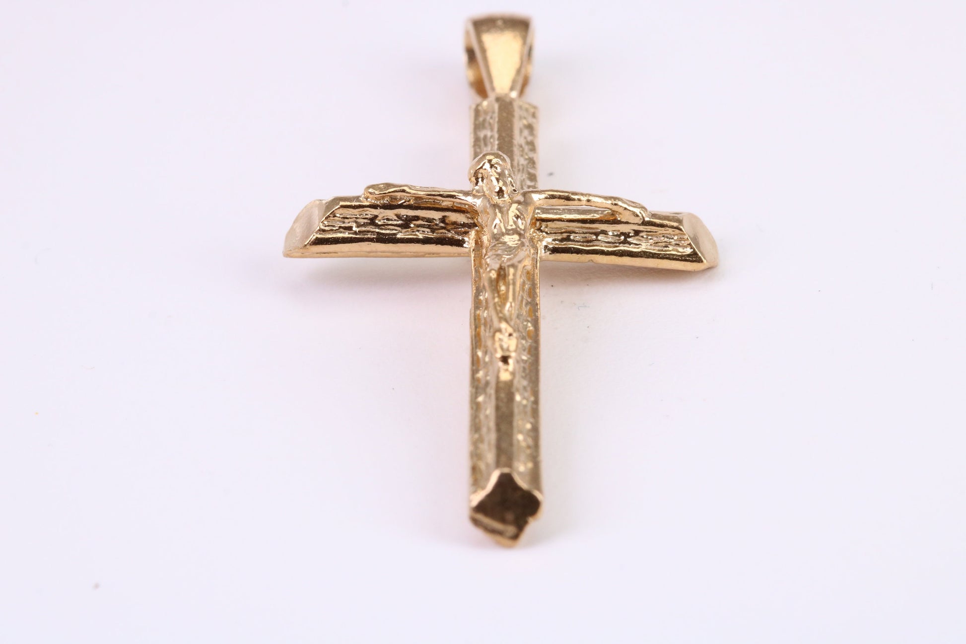 Large 53 mm Long Gold Crucifix, Made from Solid Yellow Gold, British Hallmarked