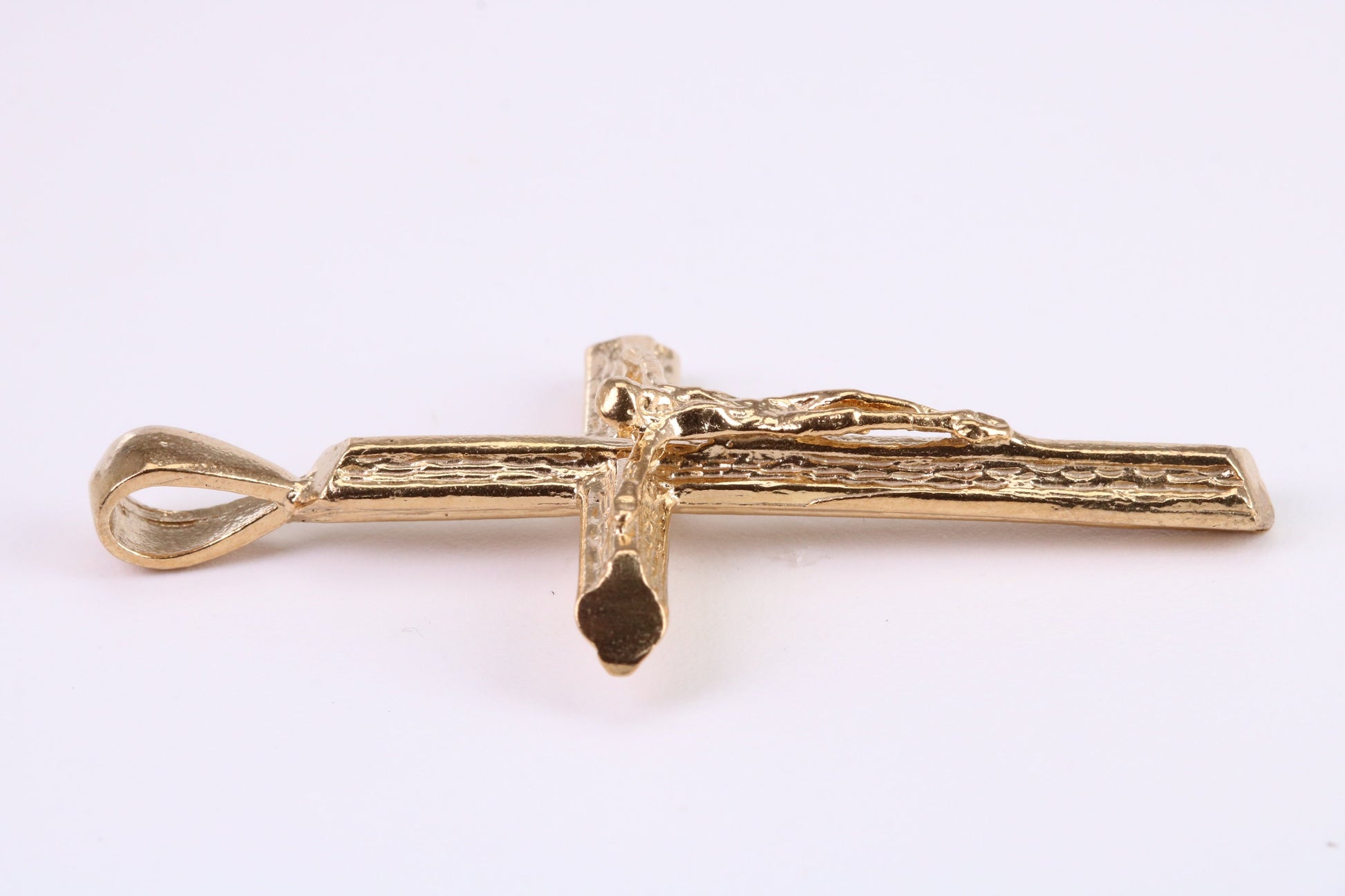 Large 53 mm Long Gold Crucifix, Made from Solid Yellow Gold, British Hallmarked