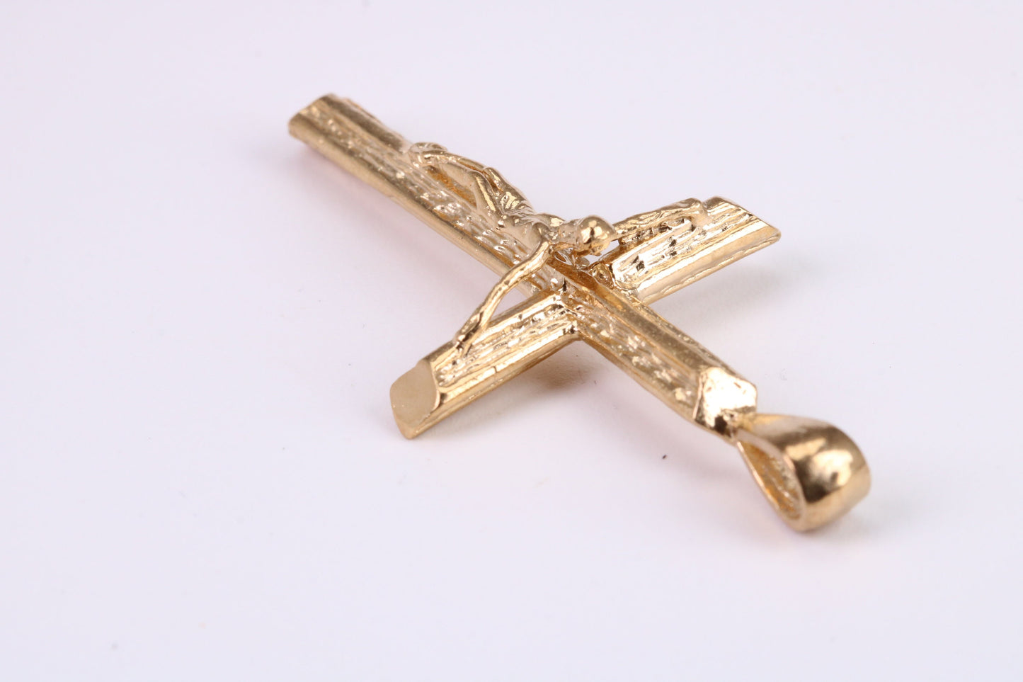 Large 53 mm Long Gold Crucifix, Made from Solid Yellow Gold, British Hallmarked