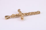 45 mm Long Gold Cross, Made from Solid Yellow Gold, British Hallmarked