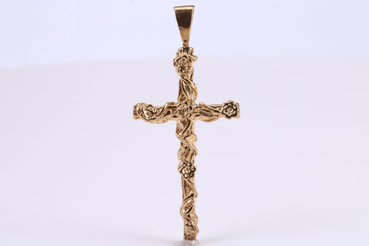 45 mm Long Gold Cross, Made from Solid Yellow Gold, British Hallmarked