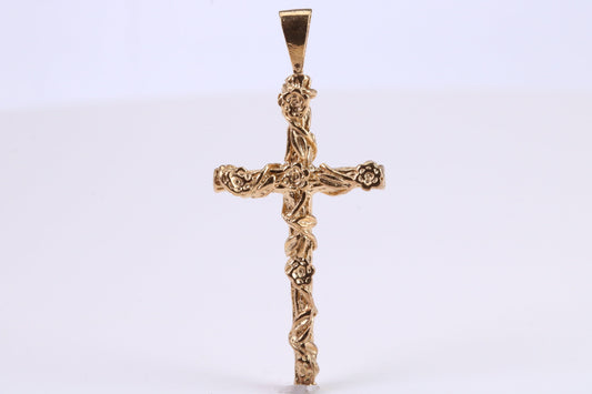 45 mm Long Gold Cross, Made from Solid Yellow Gold, British Hallmarked