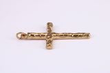 38 mm Long Gold Cross, Made from Solid Yellow Gold, British Hallmarked