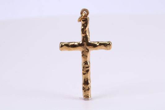 38 mm Long Gold Cross, Made from Solid Yellow Gold, British Hallmarked