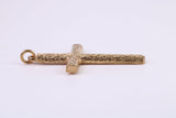 39 mm Long Gold Cross, Made from Solid Yellow Gold, British Hallmarked