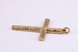39 mm Long Gold Cross, Made from Solid Yellow Gold, British Hallmarked