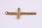 39 mm Long Gold Cross, Made from Solid Yellow Gold, British Hallmarked