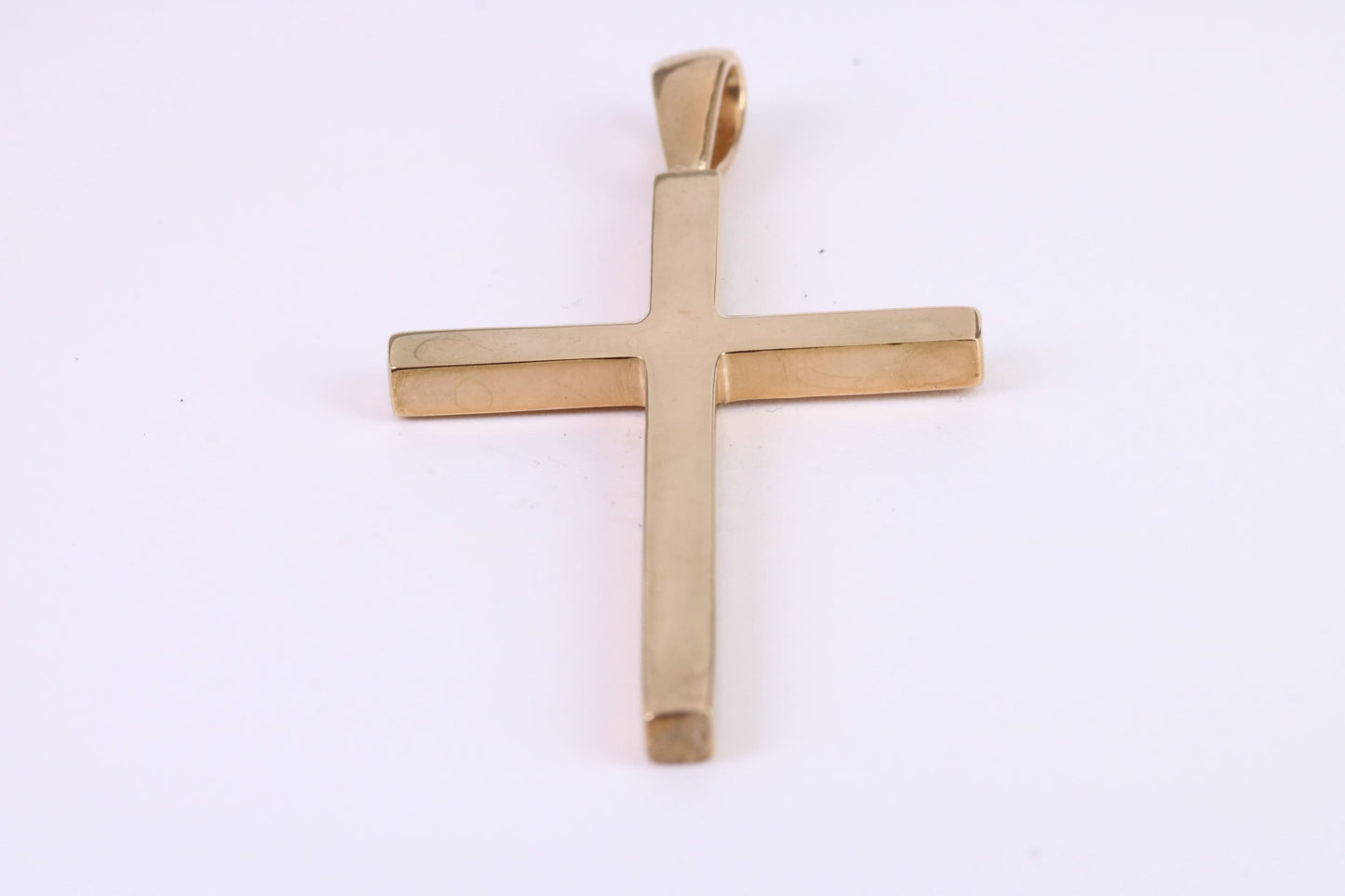 Large 60 mm Long Gold Cross, Plain Polished with a Good Weighty Feel, Made from Solid Yellow Gold, British Hallmarked