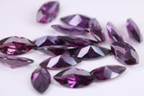 Marquise cut AAA Grade Amethyst Cubic Zirconia, Top Colour and Luster, Choice of Sizes, Calibrated Sizing, Multi Pack of 10