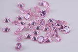 Round cut AAA Grade Pink Cubic Zirconia, Top Colour and Luster, Choice of Sizes, Calibrated Sizing, Multi Packs