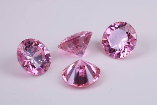 Round cut AAA Grade Pink Cubic Zirconia, Top Colour and Luster, Choice of Sizes, Calibrated Sizing, Multi Packs