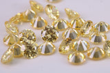 Round cut AAA Grade Yellow Cubic Zirconia, Top Colour and Luster, Choice of Sizes, Calibrated Sizing, Multi Packs