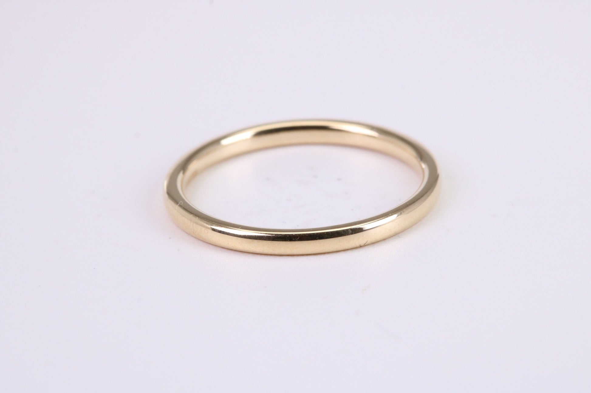 1.70 mm Wide Simple Comfort Court Profile Wedding Band, Made from Solid Yellow Gold, British Hallmarked