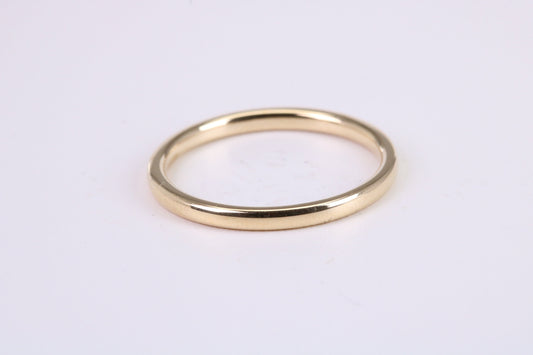 1.70 mm Wide Simple Comfort Court Profile Wedding Band, Made from Solid Yellow Gold, British Hallmarked