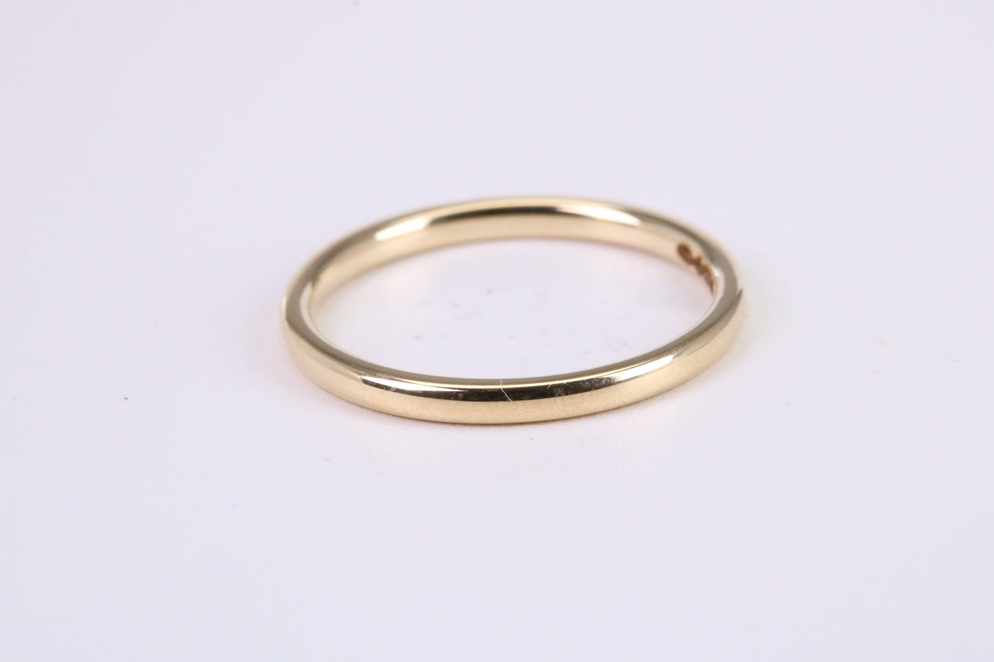 1.70 mm Wide Simple Comfort Court Profile Wedding Band, Made from Solid Yellow Gold, British Hallmarked