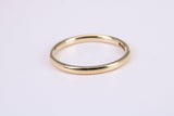 1.70 mm Wide Simple Comfort Court Profile Wedding Band, Made from Solid Yellow Gold, British Hallmarked