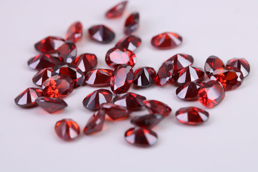 Oval cut AAA Grade Garnet Cubic Zirconia, Top Colour and Luster, Choice of Sizes, Calibrated Sizing, Multi Pack of 10