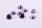 4 mm Round cut AAA Grade Amethyst Cubic Zirconia, Top Colour and Luster, Calibrated Sizing, Multi Pack Buying Options