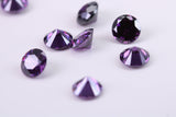 6 mm Round cut AAA Grade Amethyst Cubic Zirconia, Top Colour and Luster, Calibrated Sizing, Multi Pack Buying Options