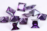 8mm Square cut AAA Grade Amethyst Cubic Zirconia, Top Colour and Luster, Calibrated Sizing, Multi Pack Buying Options