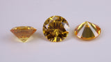 Round cut AAA Grade Yellow Cubic Zirconia, Top Colour and Luster, Choice of Sizes, Calibrated Sizing, Multi Packs