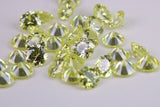 Round cut AAA Grade Peridot Green Cubic Zirconia, Top Colour and Luster, Choice of Sizes, Calibrated Sizing, Multi Packs