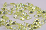 Square cut AAA Grade Peridot Green Cubic Zirconia, Top Colour and Luster, Choice of Sizes, Calibrated Sizing, Multi Packs