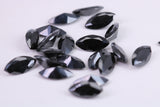 Marquise cut AAA Grade Jet Black Cubic Zirconia, Top Colour and Luster, Choice of Sizes, Calibrated Sizing, Multi Pack of 10