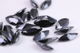 Marquise cut AAA Grade Jet Black Cubic Zirconia, Top Colour and Luster, Choice of Sizes, Calibrated Sizing, Multi Pack of 10