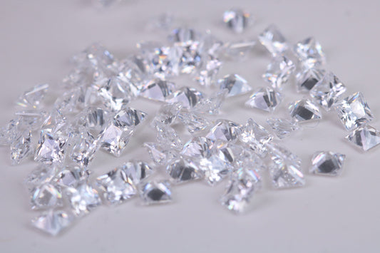 Square cut AAA Grade Diamond White Cubic Zirconia, Top Colour and Luster, Choice of Sizes, Calibrated Sizing, Multi Packs