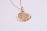 St Christopher Necklace, made from solid Rose Gold Together with 16 Inch Long Chain, British Hallmark